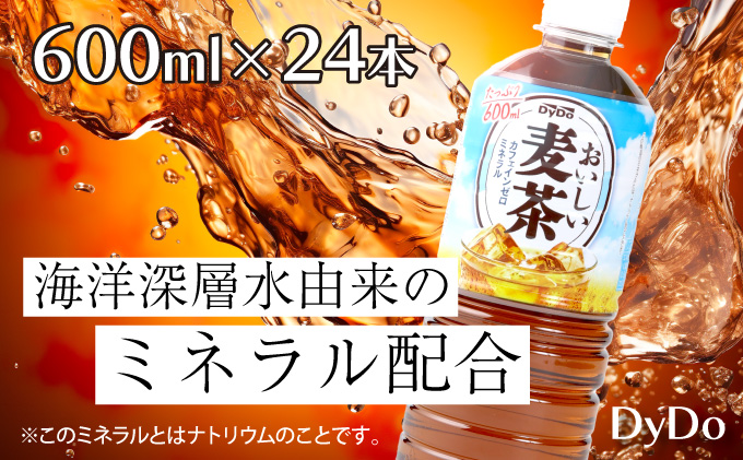 DyDo ダイドー おいしい麦茶 600ml×24本セット 麦茶 むぎ茶 カフェインゼロ お茶 飲料水 ペットボトル ドリンク 10000円 1万円 送料無料　nm010g7