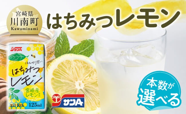 ※本数が選べる※サンAはちみつレモン　125ml紙パック 【 飲料 ジュース はちみつ レモン れもん マイヤーレモン 九州産 紙パック 送料無料 】 [C03019][C03020]