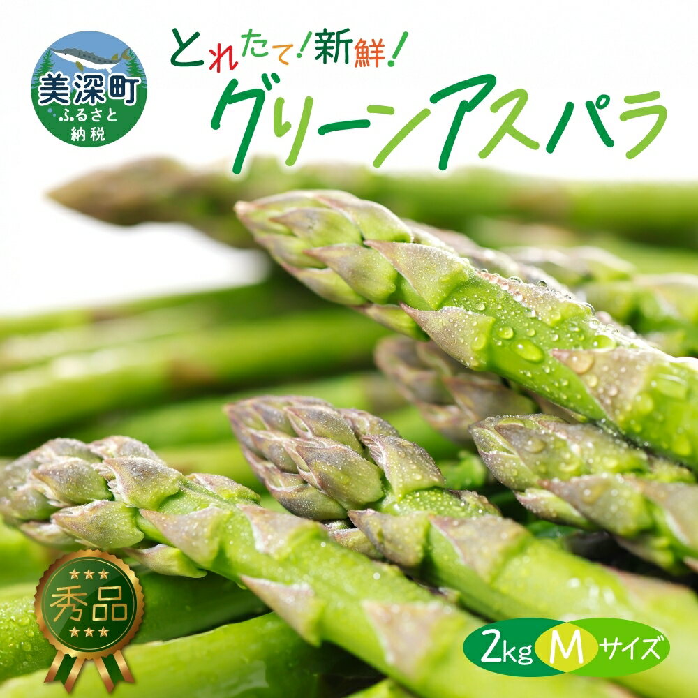 【ふるさと納税】2026年発送 グリーンアスパラ 2kg(M)【秀品】 旬 新鮮 野菜 朝採れ アスパラ アスパラガス ギフト 産地直送 お取り寄せ フレッシュ 甘い 春 春野菜 旬の味覚 季節 送料無料 北海道産 美深町　お届け：2026年5月中旬～2026年6月下旬
