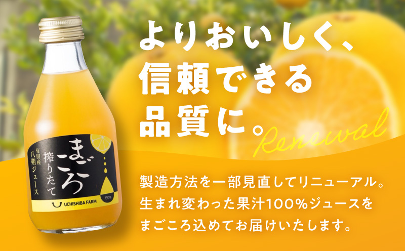 ZE6455_【まごころ搾りたて】八朔 100%ジュース 180ml × 15本
