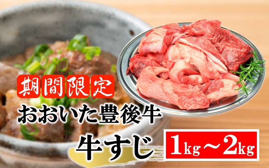 
            【期間限定 9月30日まで】豊後牛 牛すじ肉 1.0kg～2.0kg （500g×2P～4P）スジ 牛筋 黒毛和牛 国産 煮込み料理_2591R
          