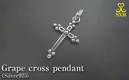 Grape cross pendant グレープ クロス ペンダント ｜ シルバー アクセサリー 十字架 モチーフ 925 ペンダントトップ ネックレス チャーム ジュエリー アクセ ファッション ハンドメイド 人気 シンプル ギフト プレゼント 年末年始 お中元 お歳暮 内祝い 快気祝い