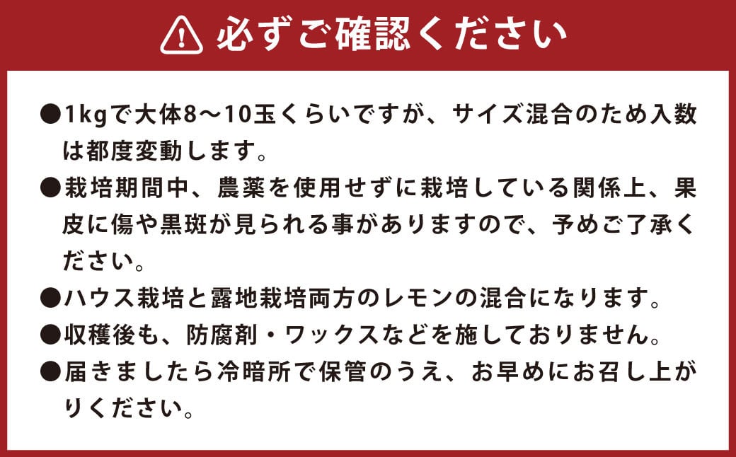 環境マイスターのレモン 訳あり3kg （栽培期間中は無肥料・農薬不使用） 【2025年12月上旬〜2026年4月下旬迄順次発送予定】