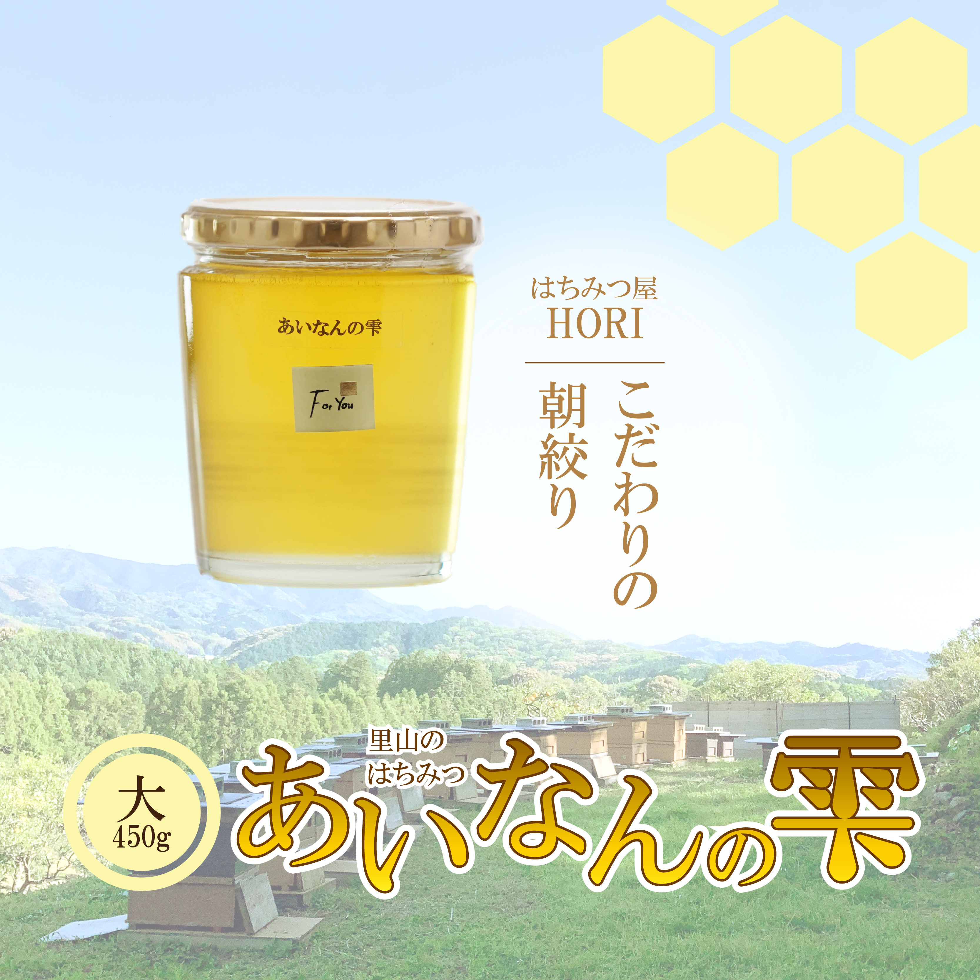 
            里山の はちみつ ～あいなんの雫～ 450g 完熟 無添加 産直 愛媛県 愛南町 発送時期:2025年5月～(なくなり次第終了)
          