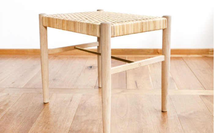 【受注生産】Stool 01 オーク（ナラ）/soap finish(座面ラタン) / スツール 椅子 いす チェア 家具 インテリア 木製 木目調 ナチュラル おしゃれ ラタン デザイン ダイニング