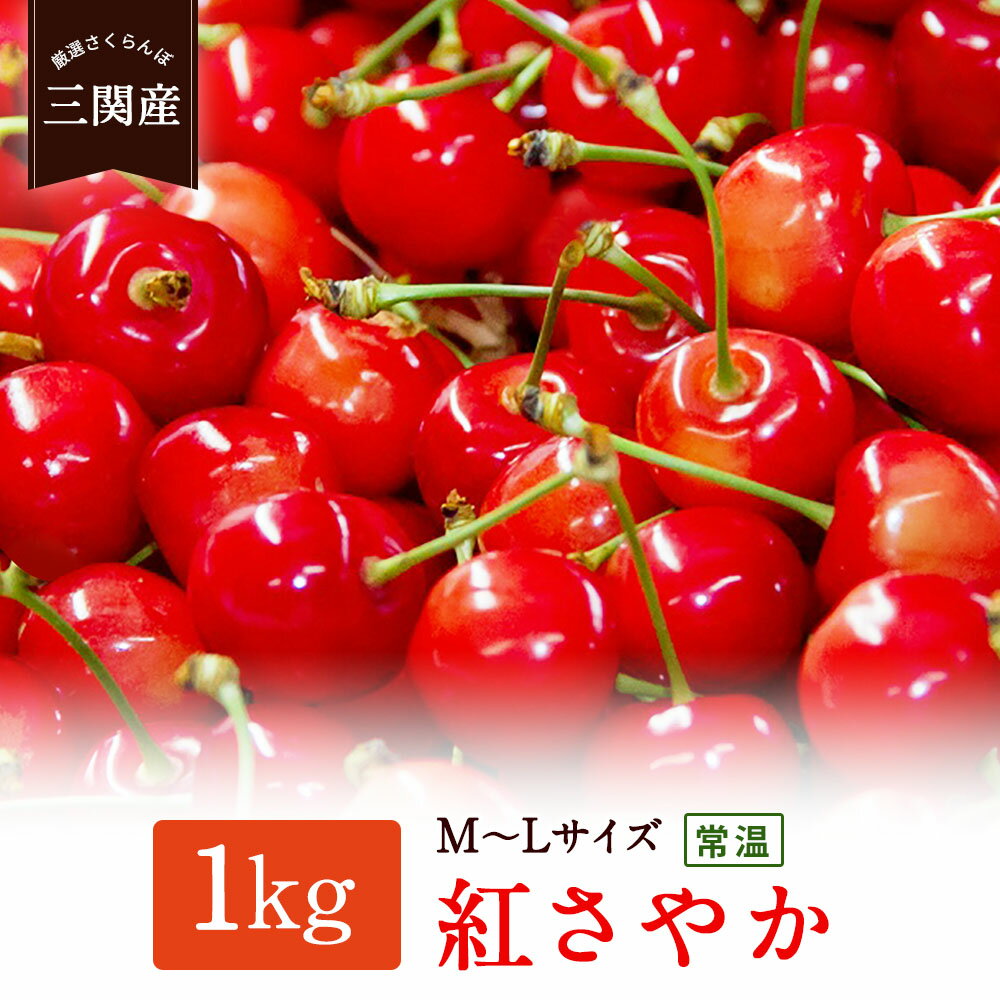 【ふるさと納税】＼朝採れ 産地直送／ R7年度産 紅さやか M〜L 1kg 市場価値の高い 三関産 さくらんぼ こだわりの【常温】でお届け 訳あり 送料無料 フルーツ 果物 お取り寄せ 秋田 湯沢市 期間限定 サクランボ 数量限定 [B15108]