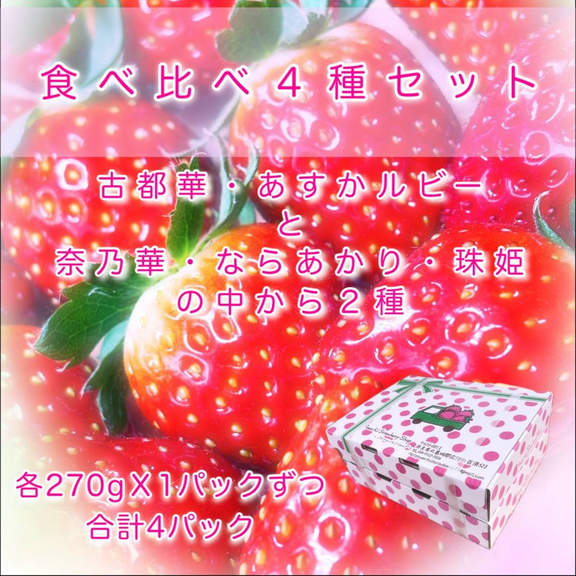 【ふるさと納税】【先行予約】【1月発送】 奈良県ブランドいちご4種食べ比べセット 2027年1月発送 // いちご イチゴ 古都華 ならあかり 奈乃華 あすかルビー 珠姫 フルーツ 果物 旬 甘い 先行受付 予約
