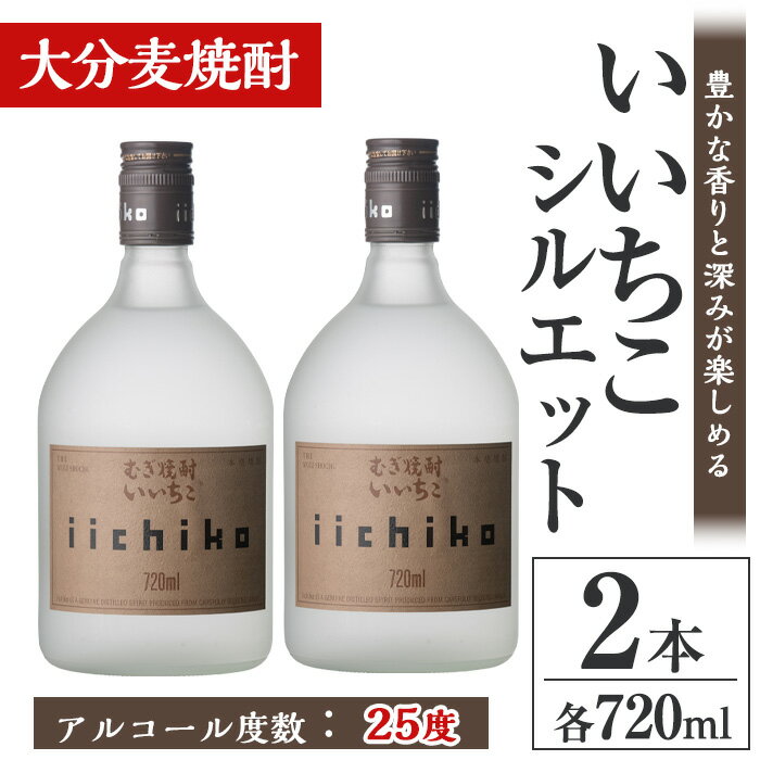 【ふるさと納税】いいちこシルエット 25度(計1.44L・720ml×2本)酒 お酒 むぎ焼酎 720ml 麦焼酎 いいちこ アルコール 飲料 常温【106101301】【酒のひろた】