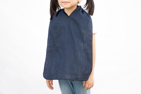 持ち歩ける2WAYハンカチエプロン ＜無地 ネイビー＞｜エプロン