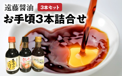遠藤醤油  お手頃３本詰合せ 醤油 しょうゆ だし 昆布 かつお さしみしょうゆ 調味料 家庭用 遠藤醬油 守山市 BK-0014