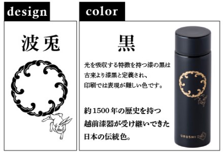 URUSHIPOKETLE　波兎デザイン 120ml　黒