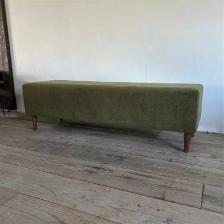 90 Bench(90ベンチ)モケット クリンプオリーブ BR鉛筆脚【SWOF】_雑貨・日用品 椅子・チェア・ソファ 家具・インテリア _【1539034】