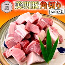 【ふるさと納税】美明豚 角切り 500g ×2（計 1kg ） (茨城県共通返礼品　行方市) 豚肉 SPF豚 冷凍 国産 茨城県