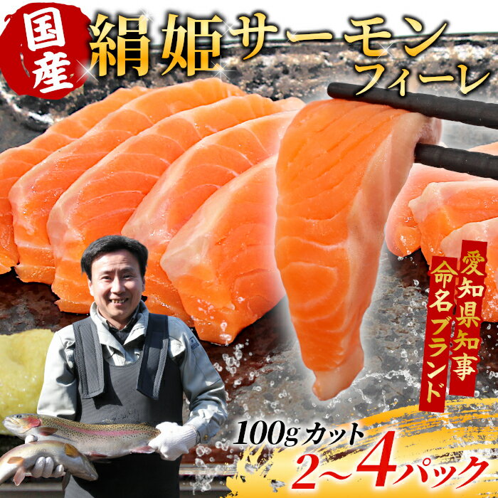 【ふるさと納税】〈選べる容量〉絹姫サーモン 国産サーモン 生食可 無添加 冷凍フィーレ カット 400g 200g 小分け 100g スペシャルトラウトサーモン トラウトサーモン 鮭 魚 刺身 お刺身 ご当地 天然 産地直送 川育ち 味付けなし 魚介 魚介類 -121