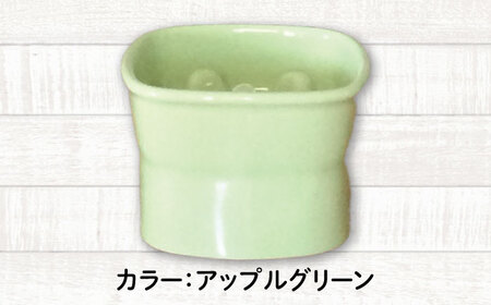 【美濃焼】 陶器製ペット用フードボウル 早食い防止 高台フードボウル 小 アップルグリーン pet109 瑞浪市 / ながしまプランニングオフィス エサ入れ 餌皿 犬 猫[AZBM013]