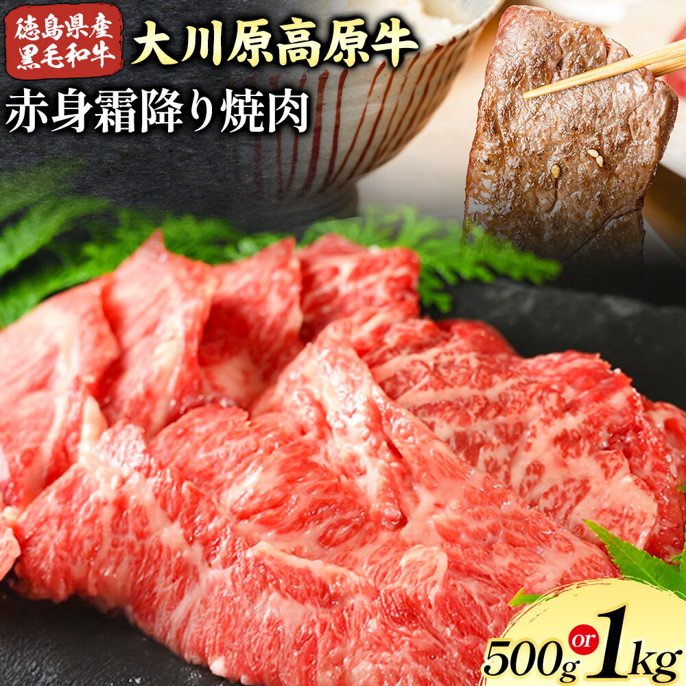 【ふるさと納税】大川原高原牛　赤身・霜降り焼肉用　500g