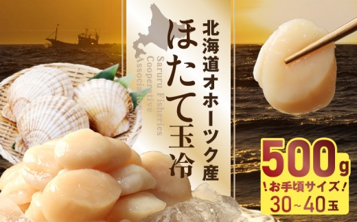 
                  【お手頃サイズ】オホーツク産ホタテ玉冷500g（約30～40玉入り）【21037】
                