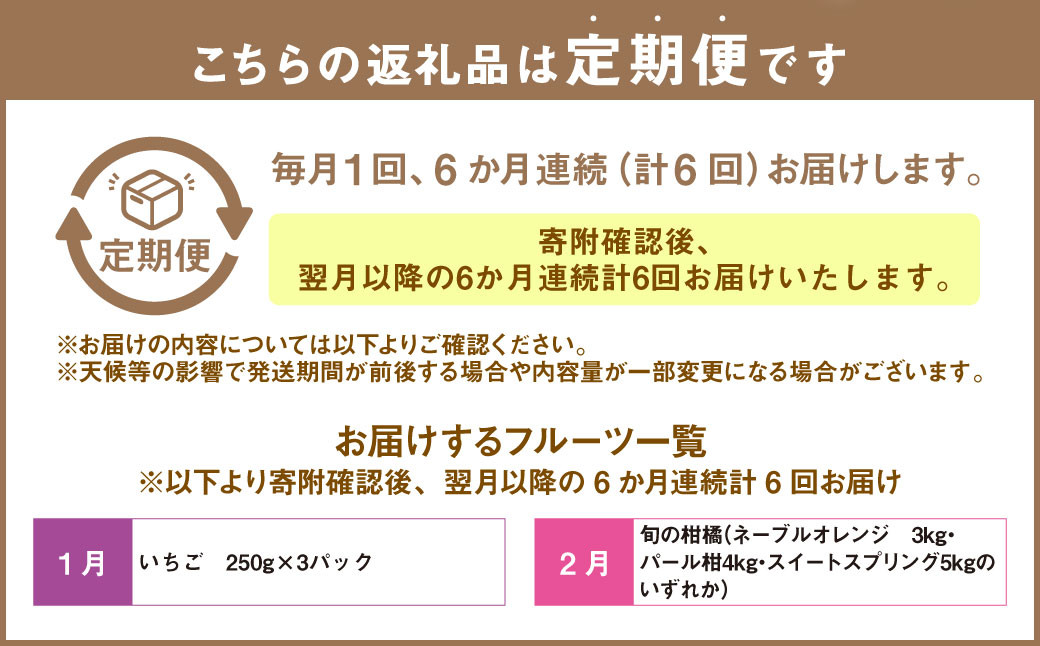 【6か月連続定期便】熊本便り！旬のフルーツ単品定期便