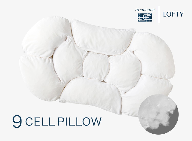 （エアウィーヴグループ枕専門ブランド）ロフテー 「9セルピロー クッションファイバー×エアファイバー（枕カバー付き）」