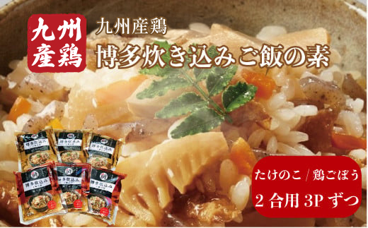 BZ028 博多炊き込みご飯の素 セット たけのこ/鶏ごぼう 3パックずつ たけのこ タケノコ 筍