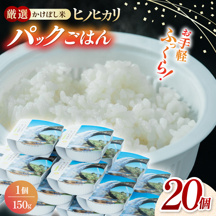 【数量限定】いちょうの畑 パックご飯 ヒノヒカリ 150ｇ×20パック 【農事組合法人いちょう】 [YDN001]