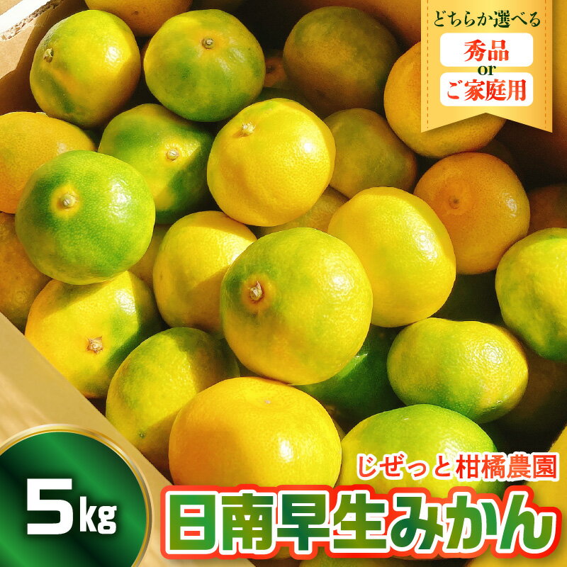 【ふるさと納税】先行予約 さっぱり 日南極早生 みかん 5kg 選べる 秀品 / 家庭用 温州みかん 極早生 ミカン 青切り グリーン 蜜柑 柑橘 果物 フルーツ サイズ混合 甘み すっきり おいしい 産地直送 お取り寄せ 常温 送料無料 先行受付 広島県 呉市 【2026年10月上旬〜発送】