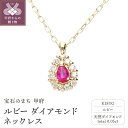 【ふるさと納税】 ネックレス ペンダント ジュエリー アクセサリー レディース ルビー ダイヤモンド 天然 0.05ct 18金 イエローゴールド ペアシェイプ 7月 誕生石 ジュエリーケース付 保証書付 k187-060