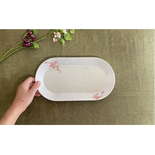 組める有田焼 煌めく木蓮花 プレート皿 小 【田清窯】 ec001