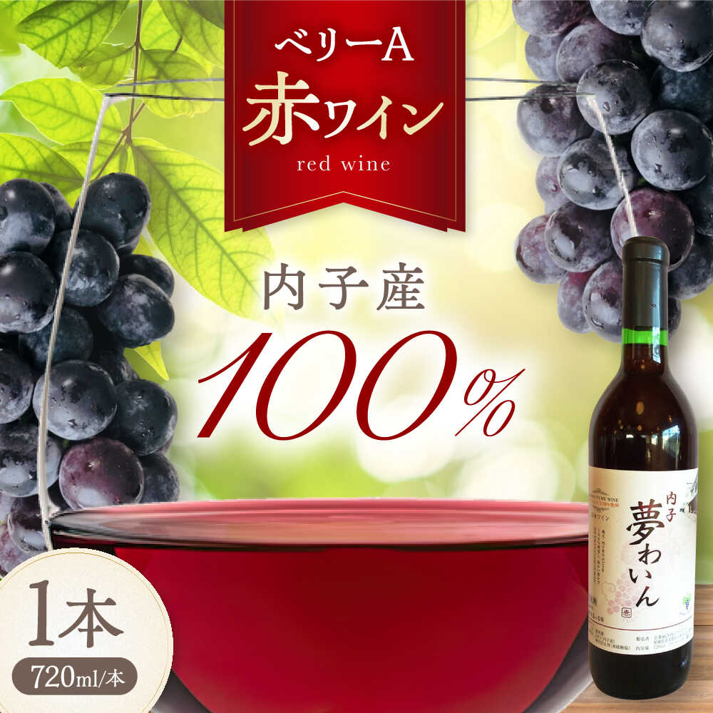 【ふるさと納税】内子夢わいん 赤ワイン (ベリーA) 約720ml 1本 / ワイン 赤ワイン ベリーA わいん wine お酒 酒 おさけ 洋酒 愛媛県 愛媛 内子町 国産ワイン 日本ワイン 果実酒 送料無料 人気 家飲み 宅飲み 美味しい 【企業組合内子ワイナリー】[BKAG006] 11000 11000円