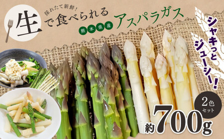 生で食べれる !! アスパラガス 2色 セット（ グリーン ・ ホワイト  ）約 700g | 新鮮 アスパラ 野菜 ソムリエ 健康 熊本県産 熊本 玉名