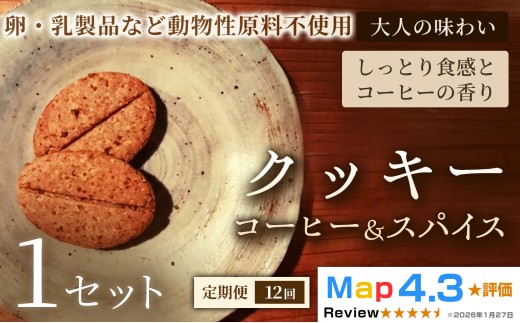 【定期便】クッキー「コーヒー＆スパイス」（20枚入）×1セット×全12回