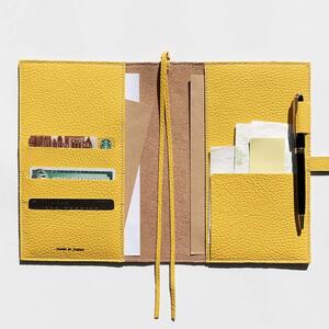 maf pinto (マフ ピント) 手帳カバー B6サイズ ライトイエロー ADRIA LINE レザー 本革 日本製