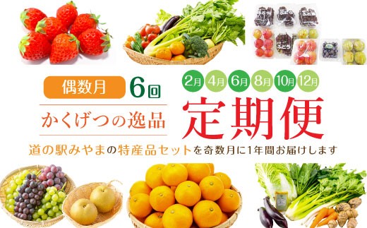 D2 【偶数月6回定期便】かくげつの逸品 特産品 旬 フルーツ 果物 野菜 セット 農産物 定期