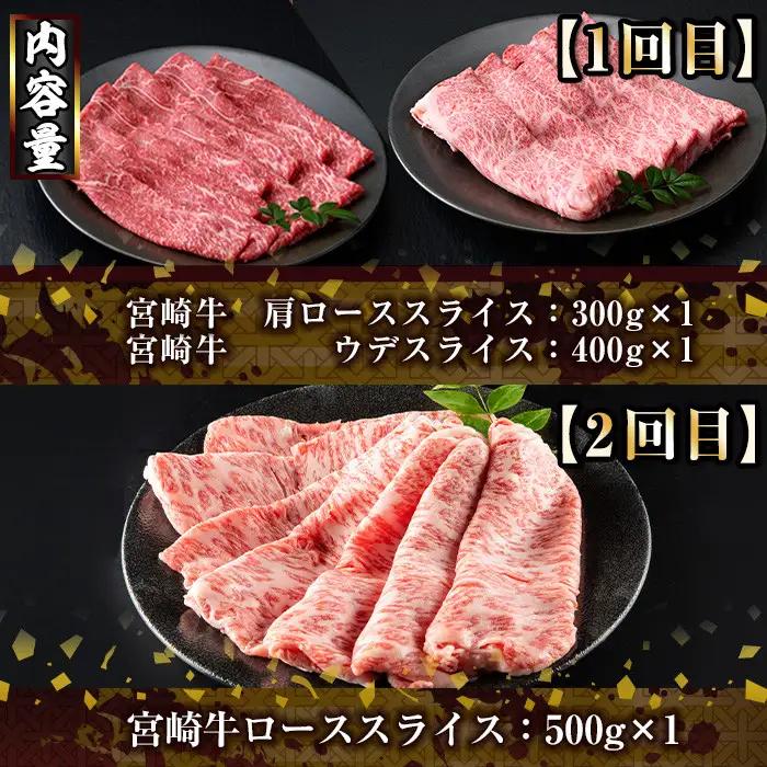 【定期便・全6回(連続)】宮崎牛定期便＜Aセット＞ 牛肉 宮崎県産  【R-67】【株式会社ミヤチク】