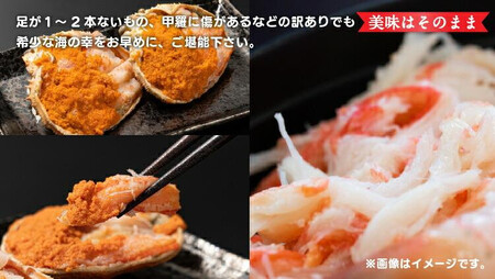 ＜10/1～寄附額改定＞【ボイル】鳥取県産セコガニ 訳あり 良品7~8枚詰※2025/11/6～2025/12/25に順次発送予定※着日指定不可  離島不可（北海道、沖縄本島は配送可能）