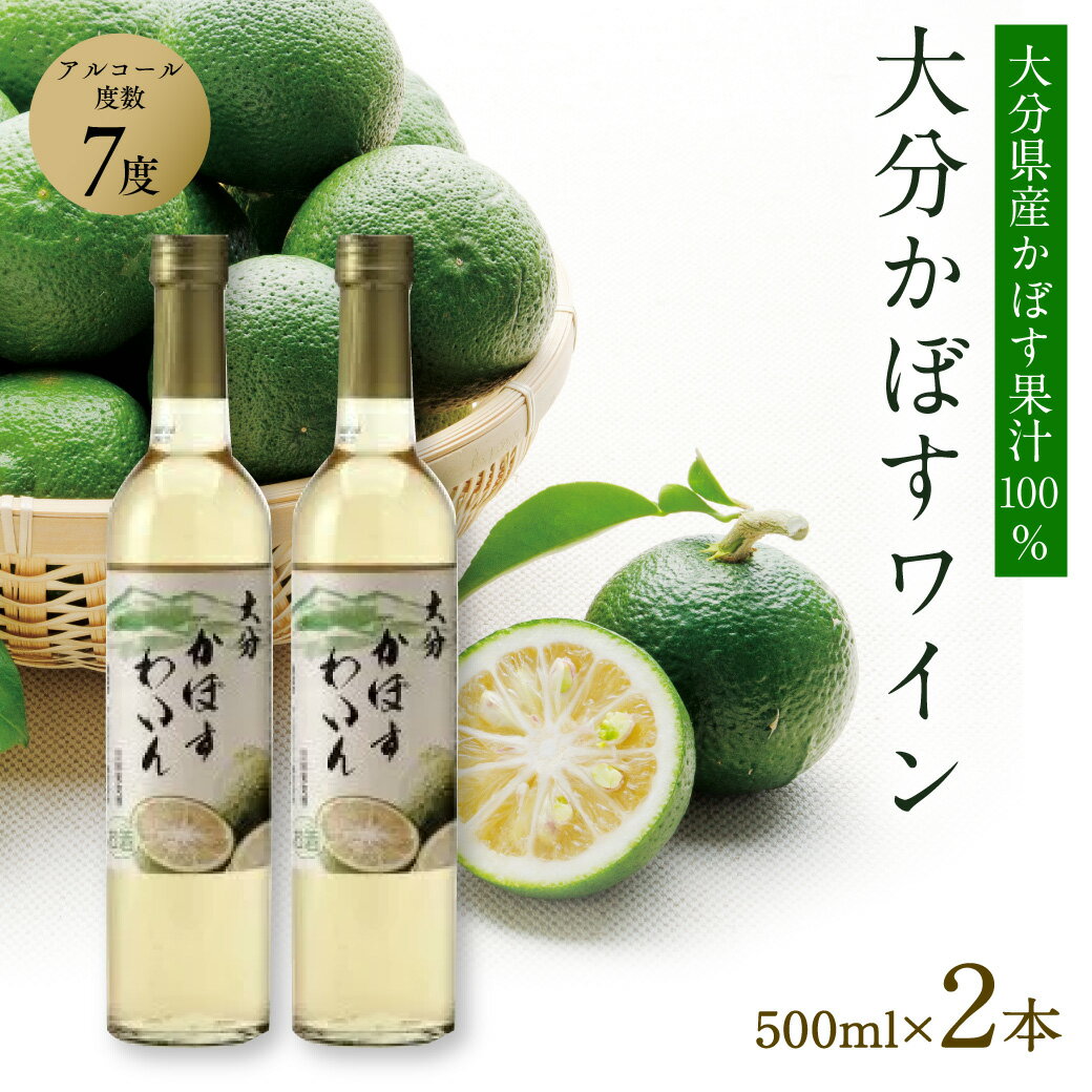 【ふるさと納税】かぼす ワイン 500ml × 2本入 大分県産 カボス 果実酒 フルーツ ご当地 お土産 お酒 酒 贈答用 ギフト 送料無料