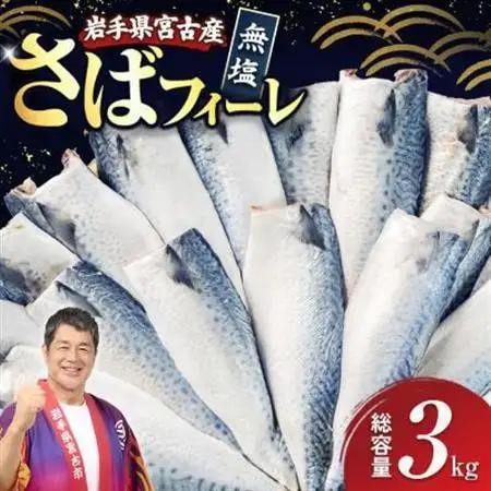 国産無塩さば　フィーレ・フィレ　3kg　無添加【配送不可地域：離島】【1722186】
