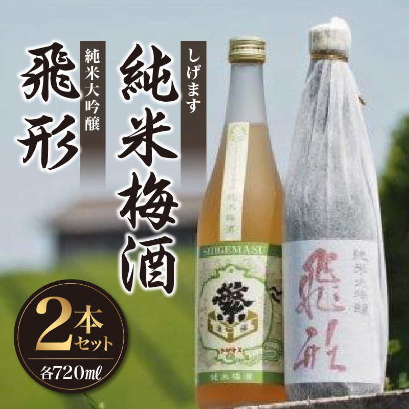 ＜純米大吟醸＞飛形＜しげます＞純米梅酒 720mlセット しげます 純米大吟醸 飛形 純米梅酒 吟のさと 槽搾り ギフト 地酒 日本酒 梅酒 立花町 福岡 八女