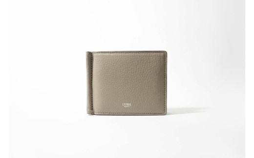 キプリス本革製札ばさみ　外ボックス小銭入れ付きマネークリップ　カラー：トープ【革小物 革製品 ソフトシュリンクレザー 牛革 しっとり シーズンレス 職人 財布】