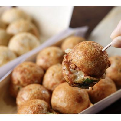 ふるさと納税 南知多町 名古屋風手焼き醤油たこ焼き60コ!カツオ味と昆布味を半分ずつ食べ比べセット【篠島産蛸使用】CAS冷凍