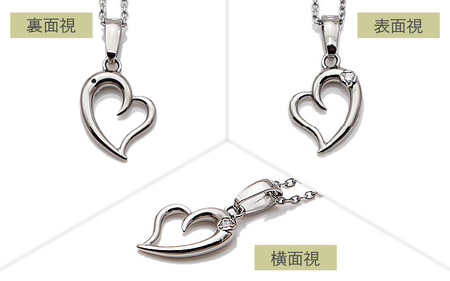 天然 ダイヤ 0.014ct チタンネックレス/Pure-Open2/直径Φ1.5mm ダイヤ 【チェーンの長さ：45cm】 幅1.3mm あずきチタンチェーン チタン製 日本製 【ネックレス チタン