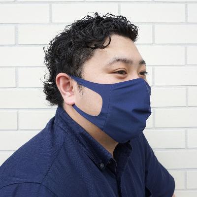 ふるさと納税 紀の川市 普段使いに昼夜問わず使える耳と肌に優しい布マスク(耳ふわマスク)L-LLサイズ、ネイビー:1枚