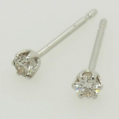 ふるさと納税 松山市 PT900　ダイヤ　0.10ct　一粒　6本爪　ピアス |  | 01
