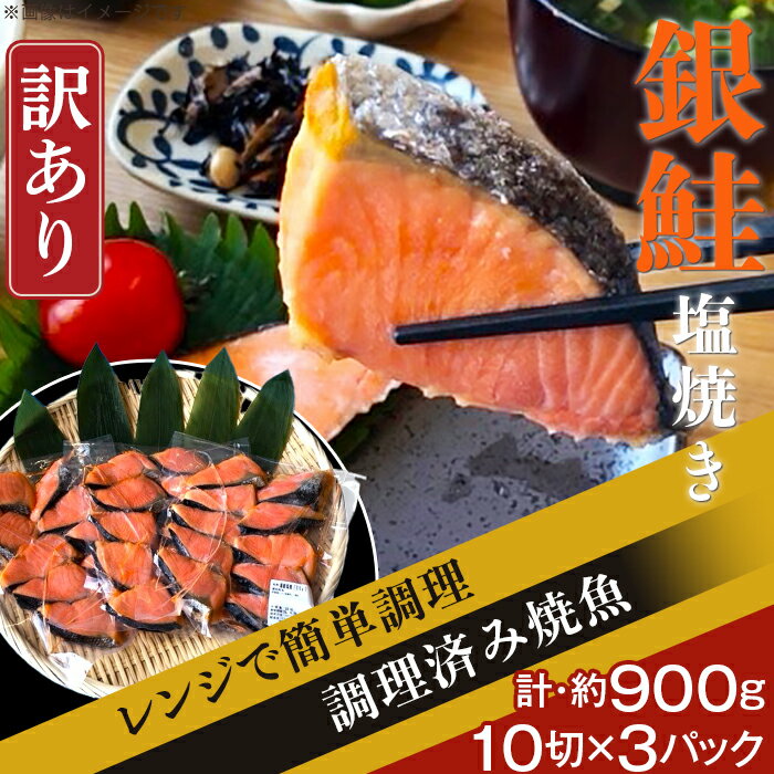 【ふるさと納税】訳あり 魚 焼き魚 レンジ H7-90B【訳あり】レンジで簡単調理 銀鮭塩焼き30切（約900g）