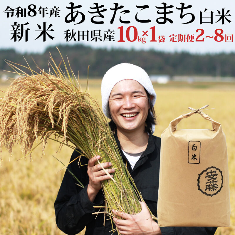 【ふるさと納税】《令和8年産 新米先行受付》秋田県産 あきたこまち 10kg(10kg×1袋) 【白米】【選べるお届け回数（定期便）】 [新米 あきたこまち 10kg 秋田県産 米 秋田県産 国産]