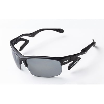 鼻パッドのないサングラス「エアフライ」最新型AF-303 C-1 ブラック:偏光レンズ装着版【1081729】