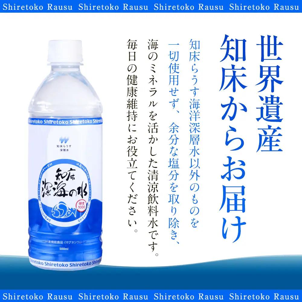 年12回！北海道 羅臼（らうす）のお水 海洋深層水500ml×24本定期便  知床 世界自然遺産 国産 備蓄 常備水 ペットボトル ミネラル 清涼飲料水 熱中症対策