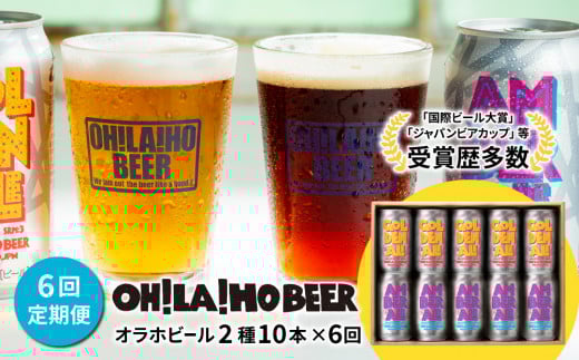 【6回定期便】クラフトビール「ゴールデンエール」＆「アンバーエール」 10本 飲み比べ｜オラホビール 地ビール※インターナショナル・ビアカップ2020銀、銅受賞セット