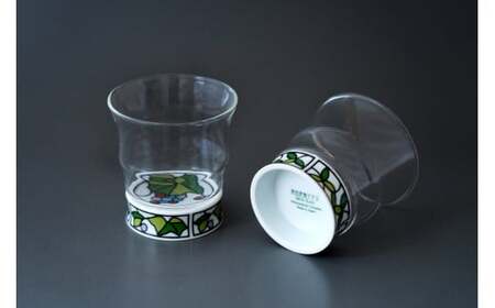 A14-57 有田焼 ペアロックグラス（ビートロ葡萄&ビートロ薔薇） 東洋セラミックス