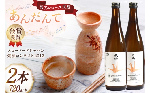 日本酒 純米あんだんて 720ml 2本 セット [米鶴酒造 山形県 高畠町 tk06ays710014] 酒 お酒 米 旨口 720 晩酌 淡麗 すっきり